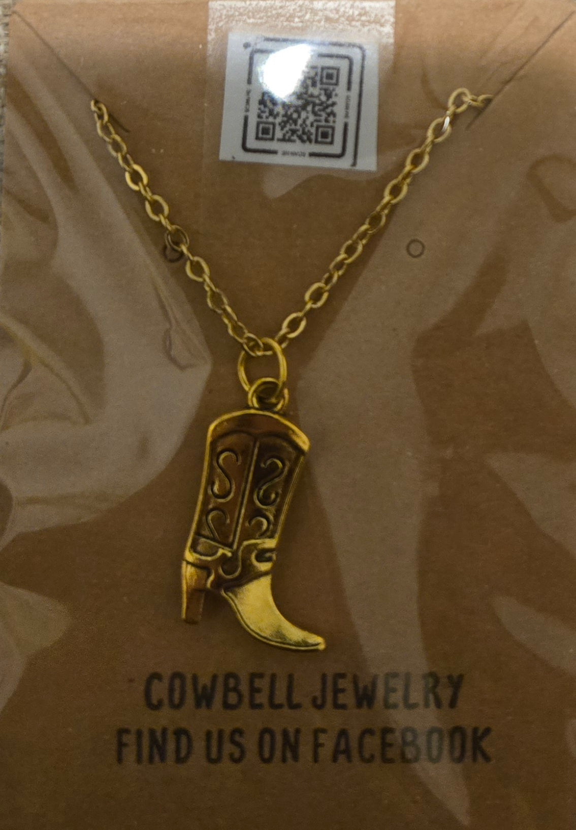 Medium boot pendant necklace