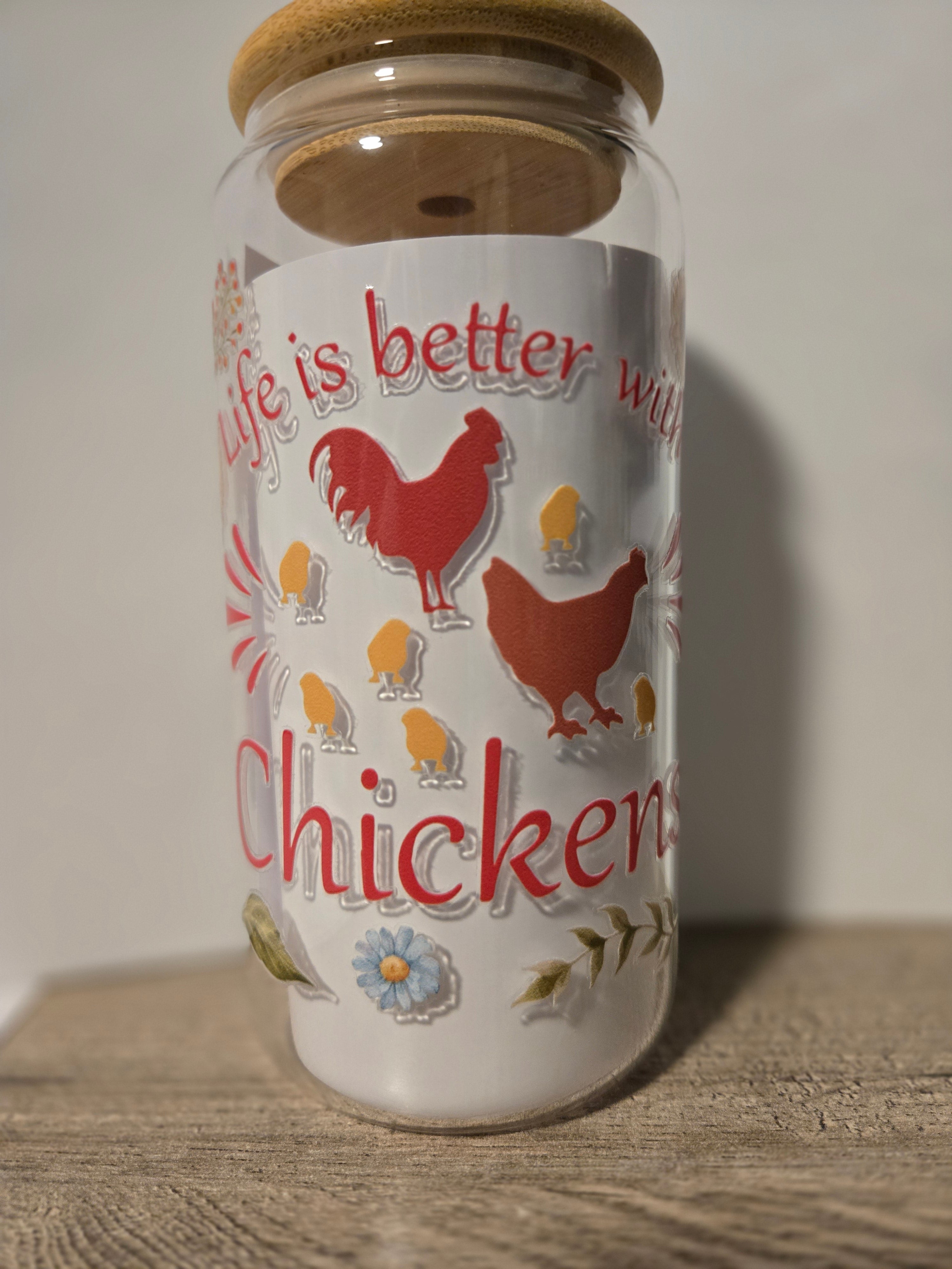 Chickens glass cups