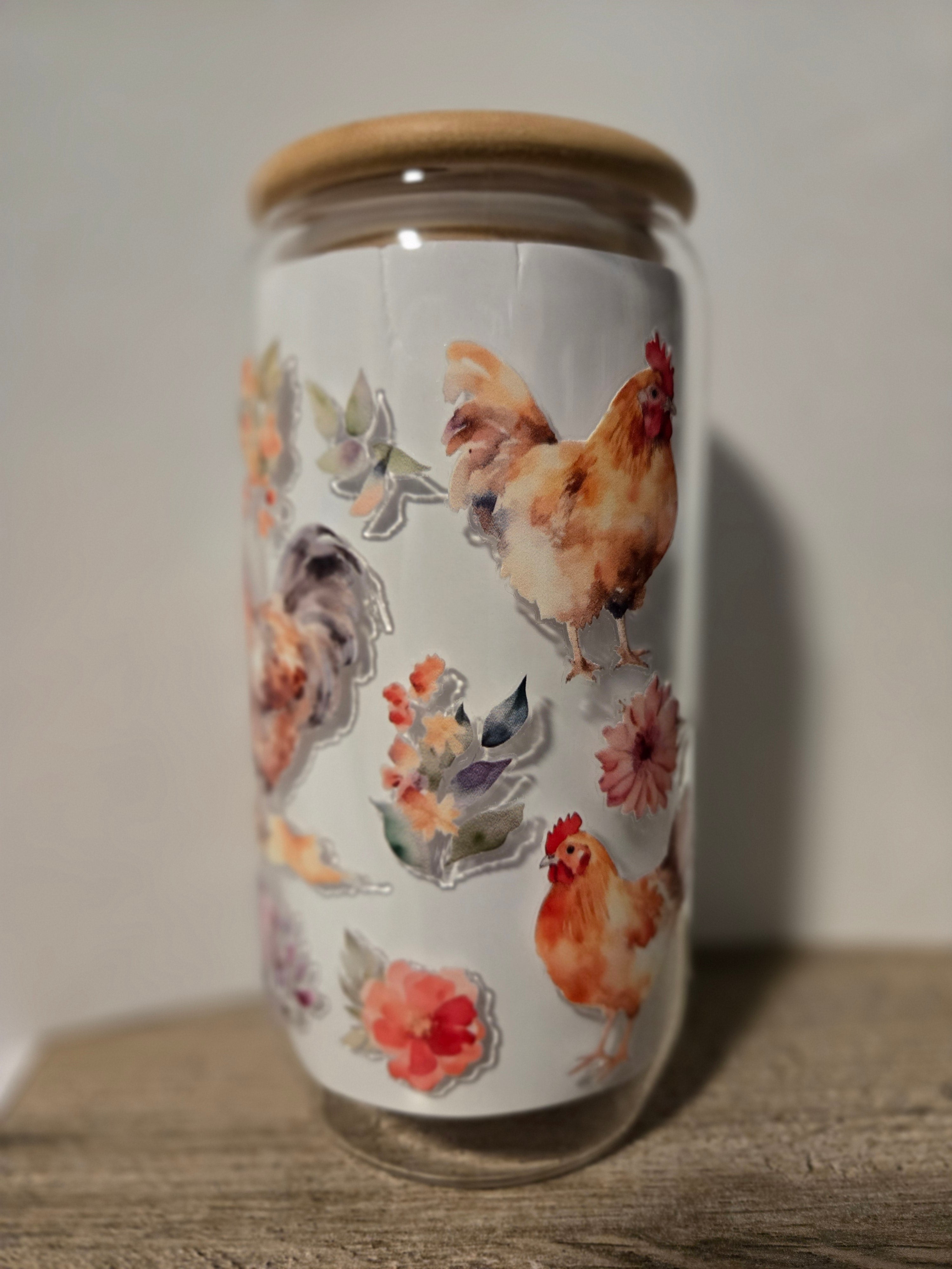 Chickens glass cups