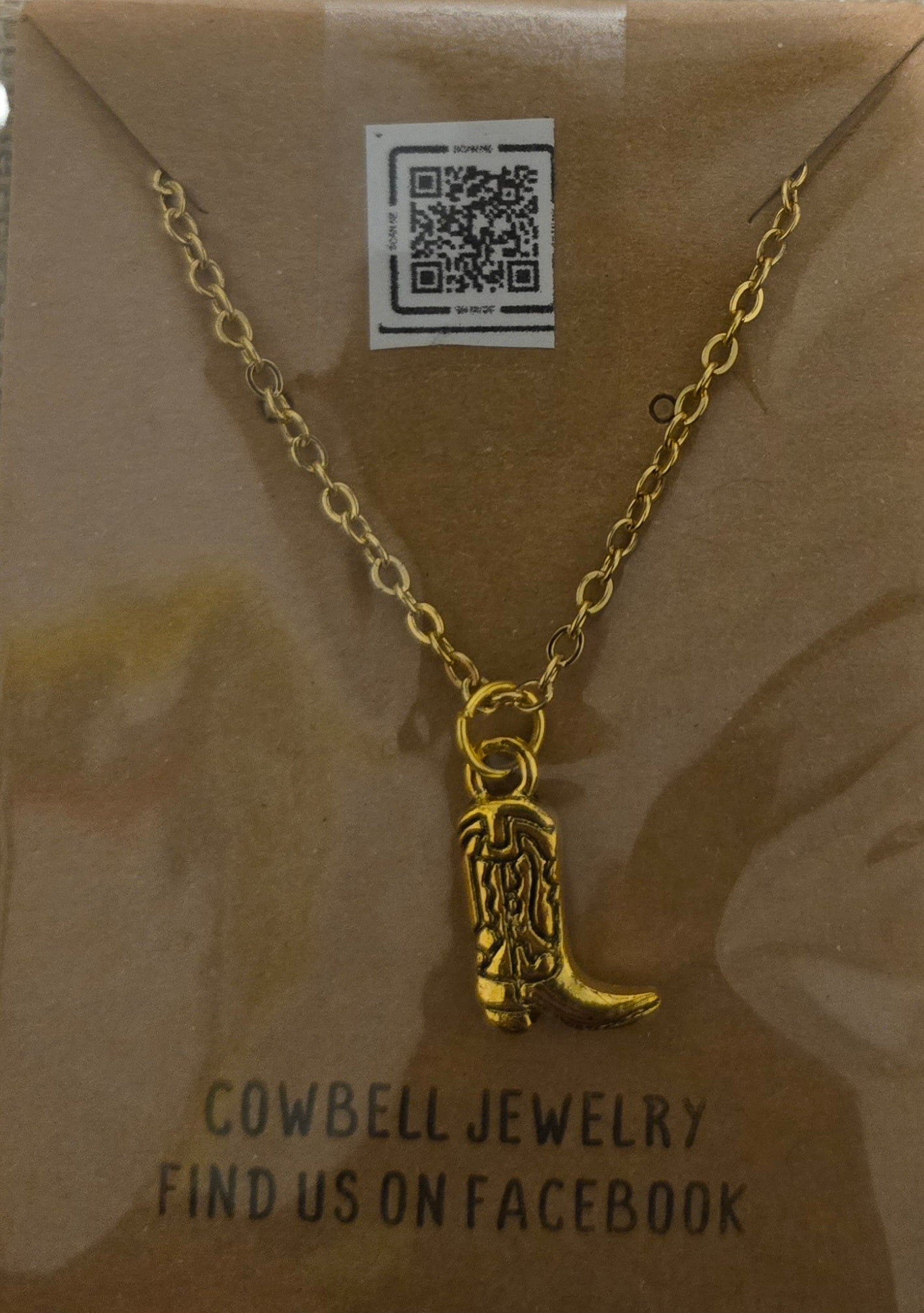 Small boot pendant necklace